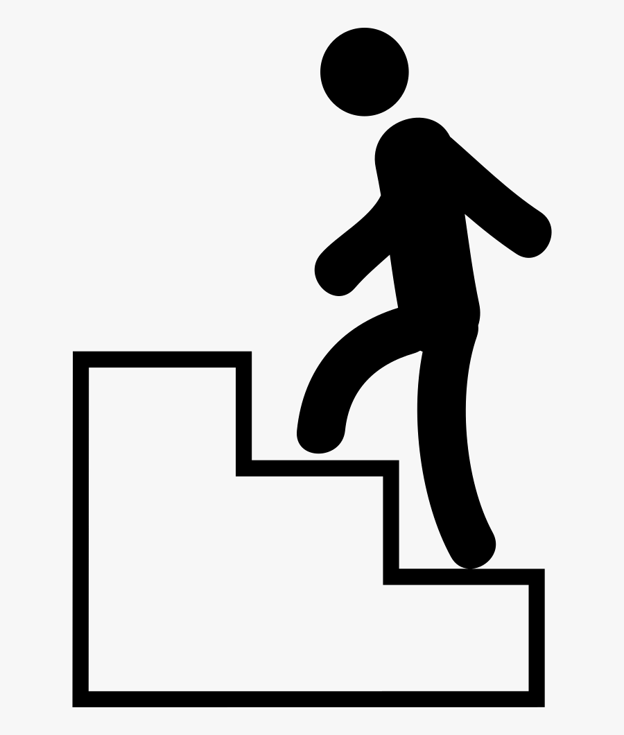 Climb Stair Frames Illustrations - Man Climbing Stairs Icon, Transparent Clipart