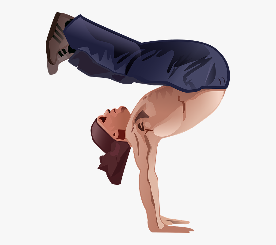 Breakdancing, B-boying, Breaking, Gymnastics, Man - Handstand Free Vector, Transparent Clipart