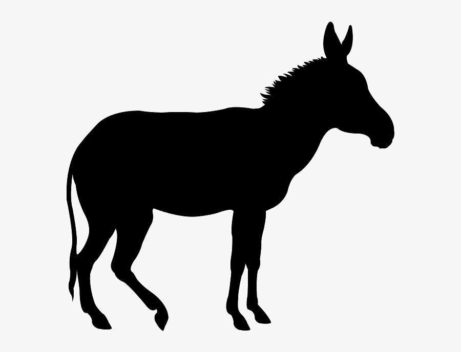 Red Donkey Silhouette, Transparent Clipart