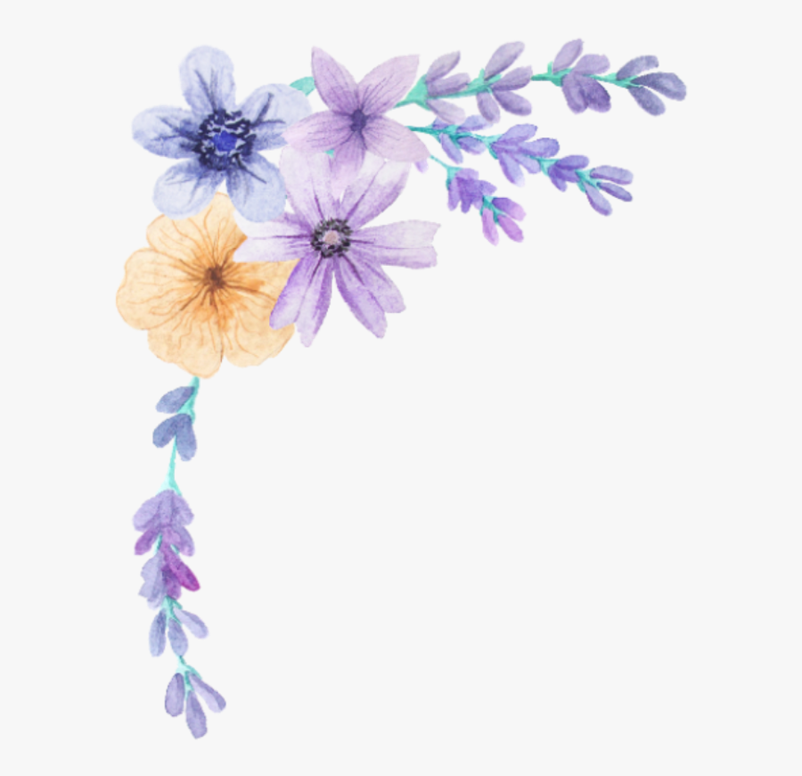 Lavender Clipart Delphinium - Flower Border With White Background, Transparent Clipart