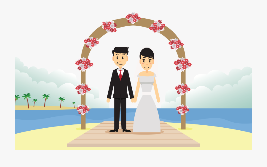 Bridegroom Invitation Scene Illustration Wedding Free - Wedding Scene Cartoon, Transparent Clipart