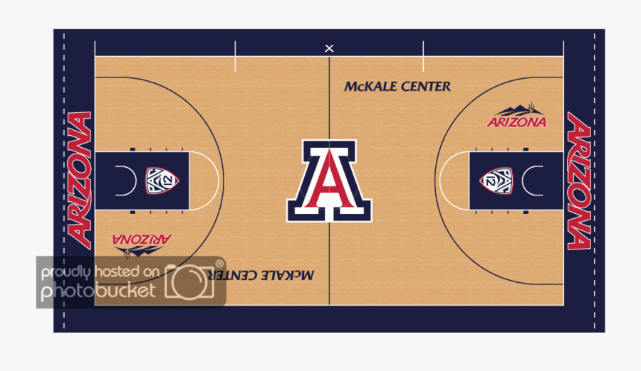 Clip Art Basketball Court Design Template - Arizona Wildcats Basketball Court, Transparent Clipart