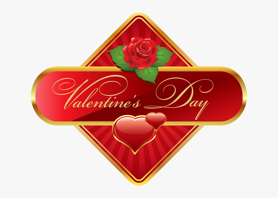 Valentines Day With Rose - Portable Network Graphics, Transparent Clipart