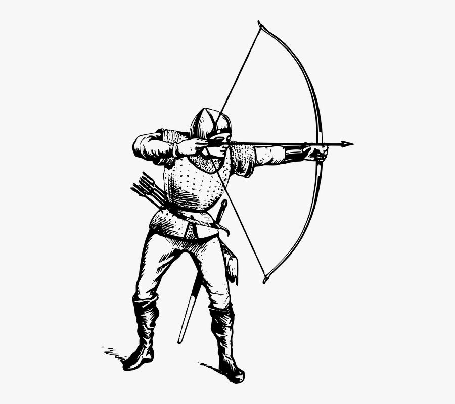 Archery - Archer Black And White, Transparent Clipart