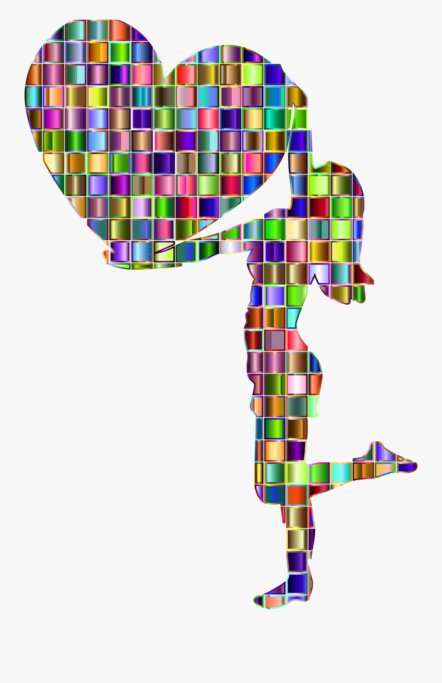 This Free Icons Png Design Of Chromatic Mosaic Woman - Woman With A Big Heart, Transparent Clipart