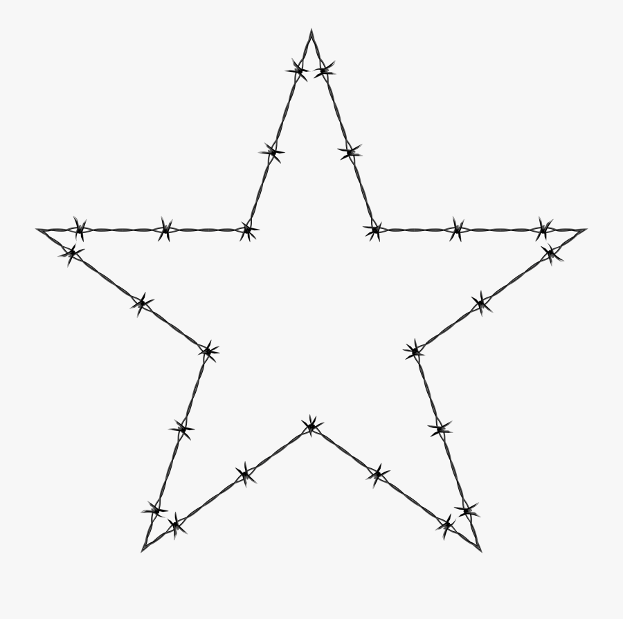 Barb Wire Silhouette At Getdrawings Com - Star Barbed Wire Clipart, Transparent Clipart