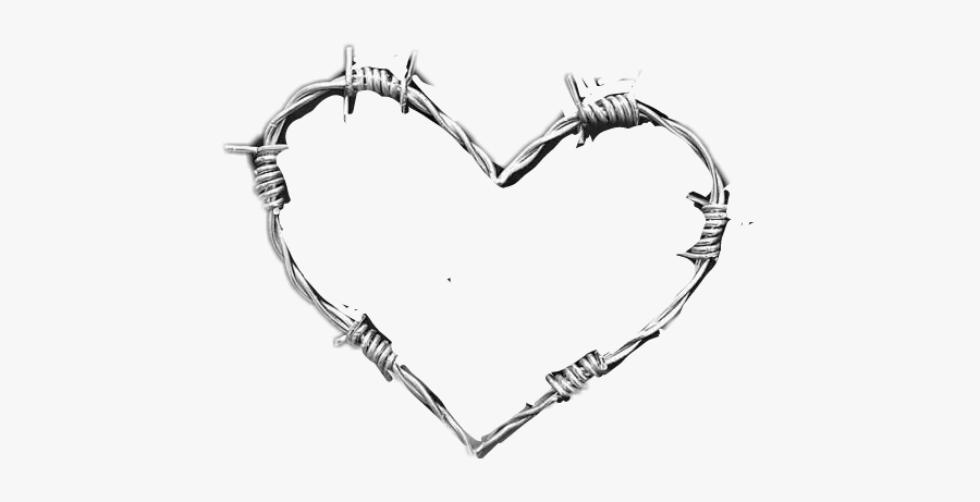 #sticker #heart #barbwire - Emo Cacheada, Transparent Clipart