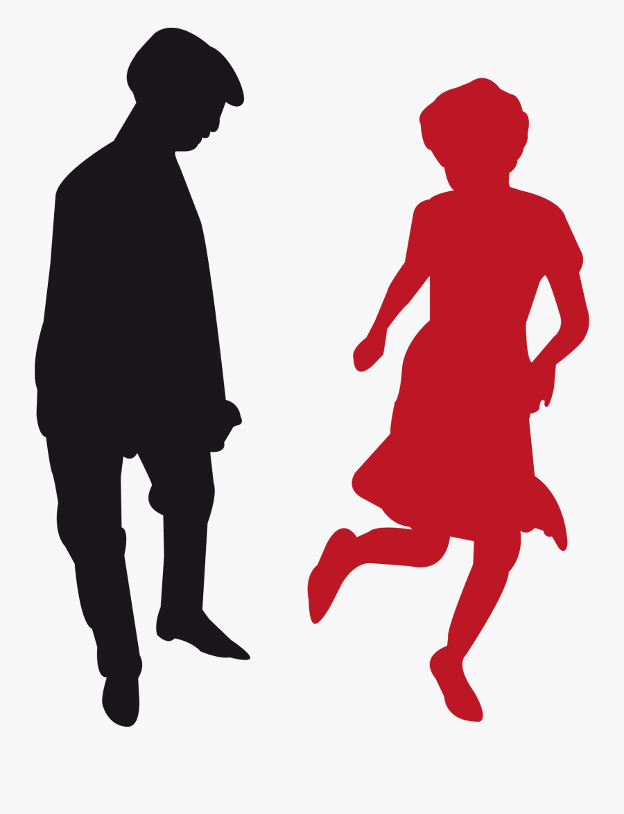 1911 Silhouette - Silhouette Boy And Girl Dancing, Transparent Clipart