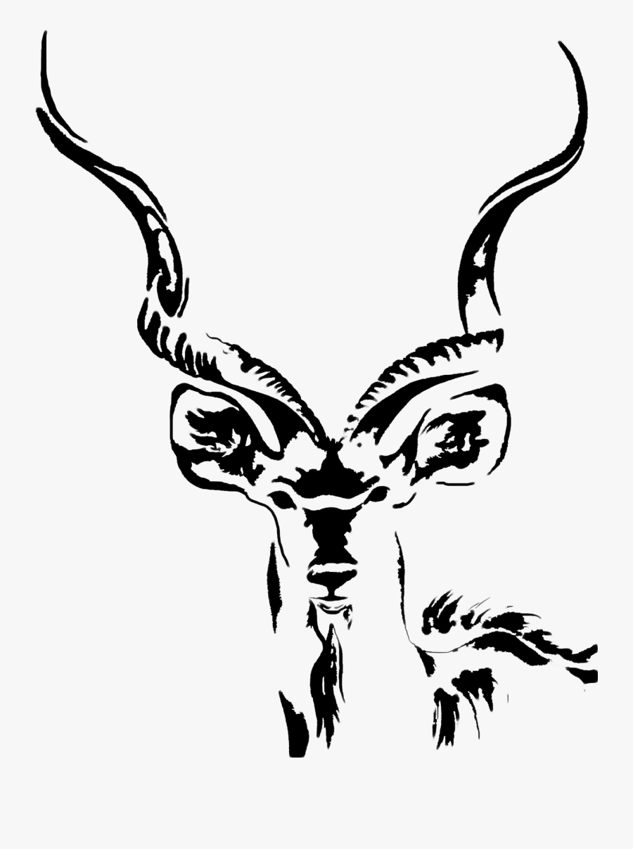 Kudu Black And White, Transparent Clipart