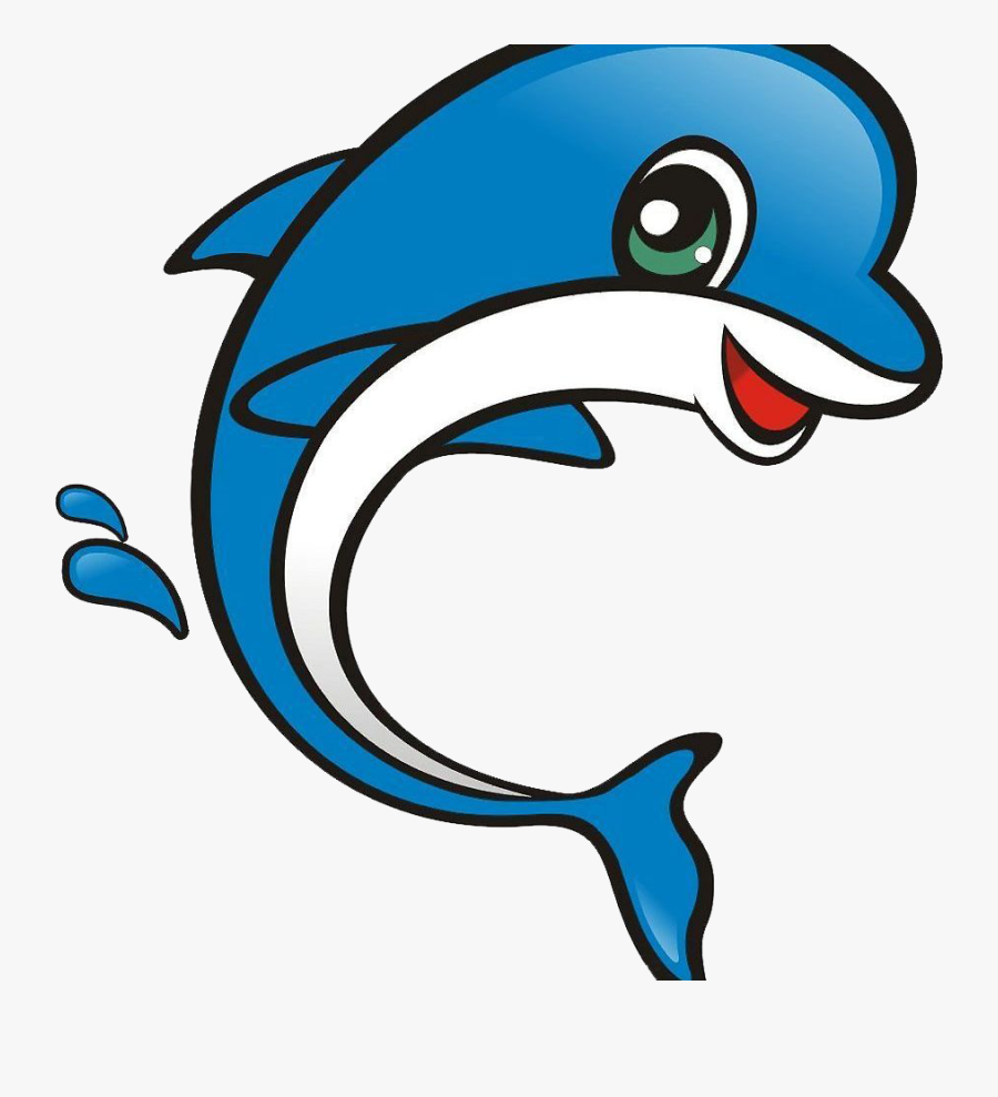 Transparent Dolphin Clipart Free - Dolphin Drawing With Colour, Transparent Clipart