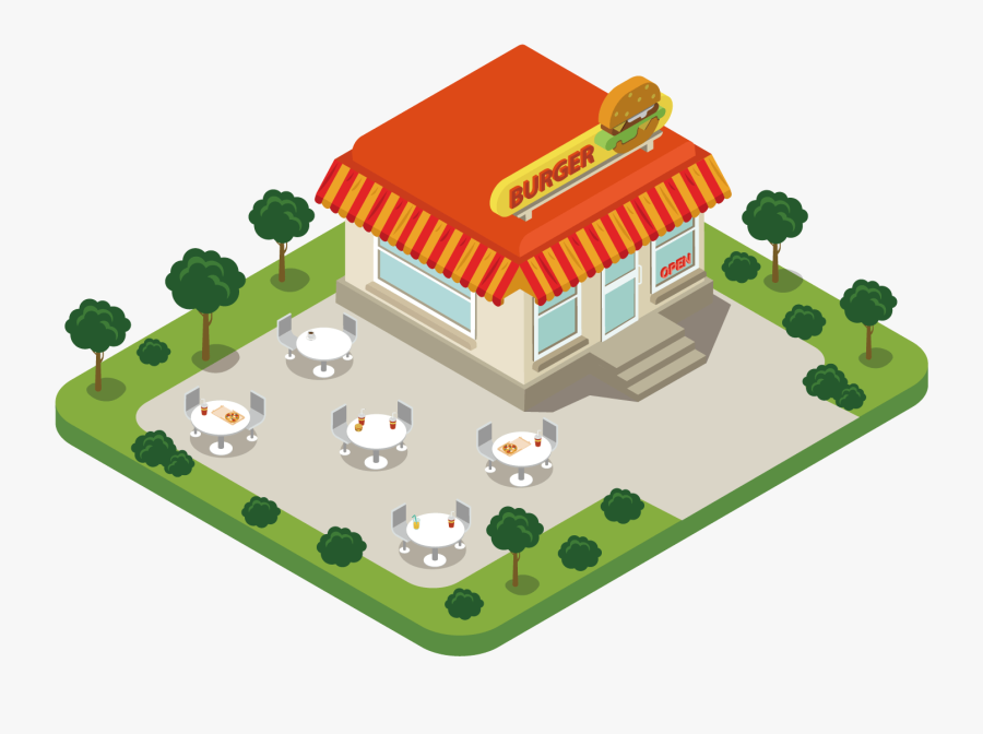 Clip Art Pizza Cafe Fast Food - Building, Transparent Clipart
