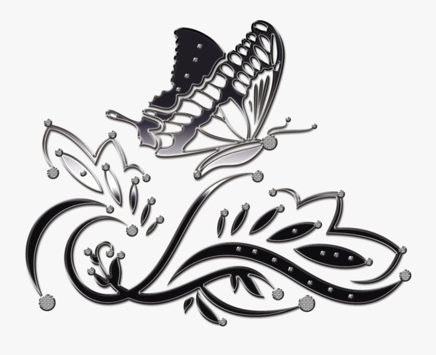 Butterfly Clipart Fancy - Ornament Butterfly Png, Transparent Clipart