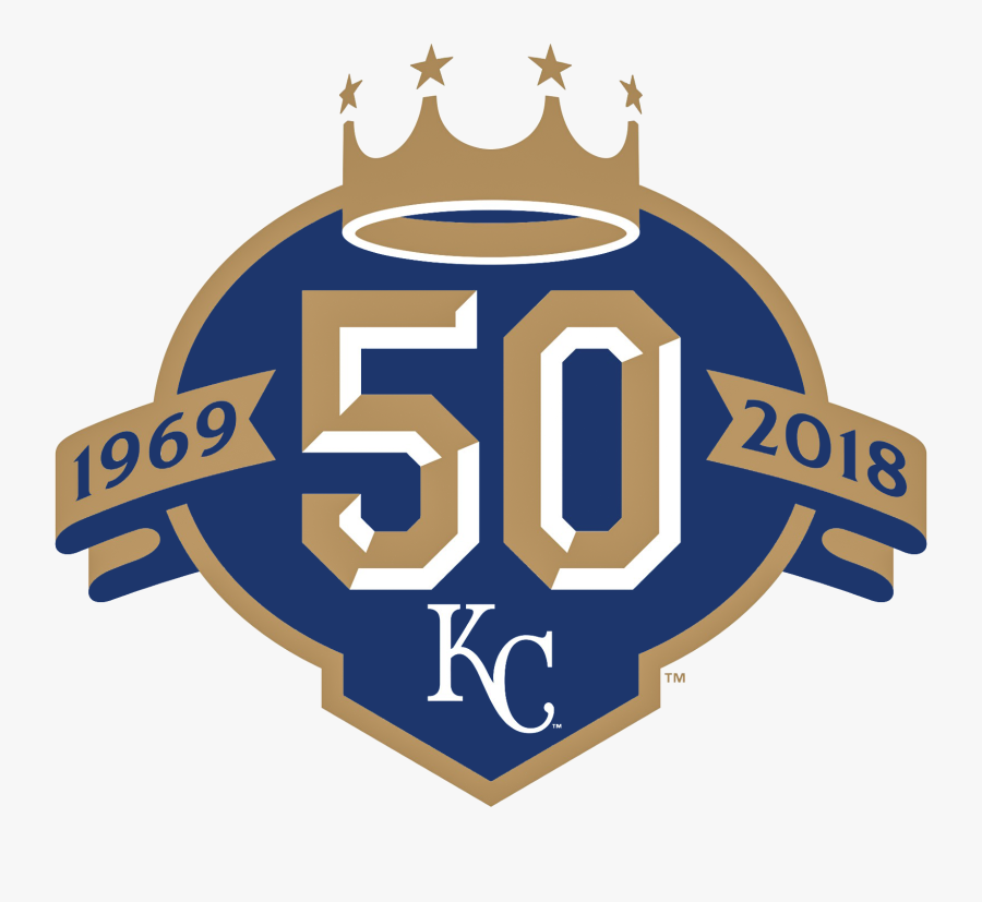 Royalslogo - Kansas City Royals 50th Anniversary Logo, Transparent Clipart