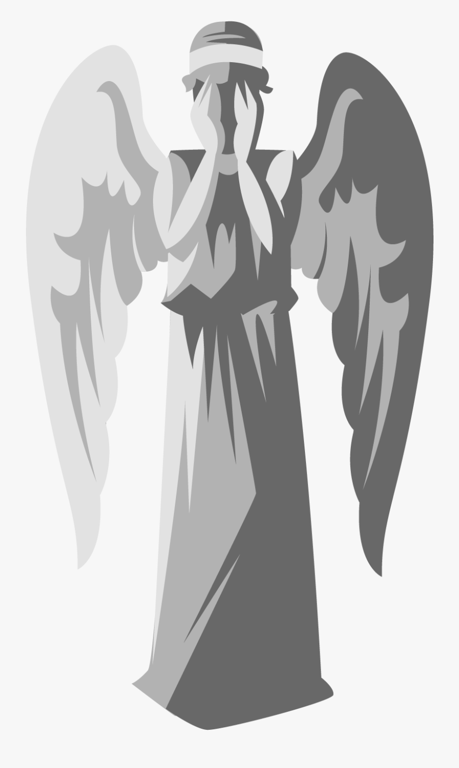 Weeping Angel Silhouette, Transparent Clipart