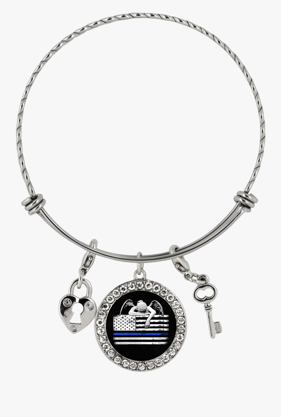 Weeping Angel Thin Blue Line Flag Lock And Key, Transparent Clipart