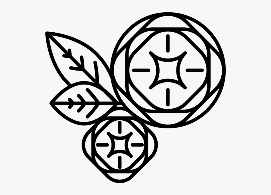 Floral Design Rubber Stamp - Line Art, Transparent Clipart