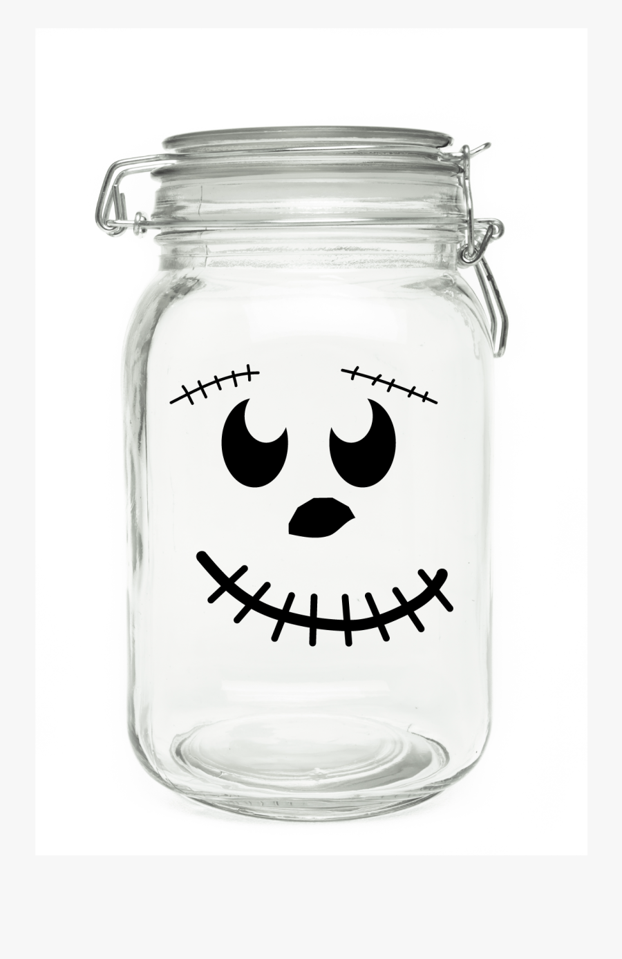 Smiling Pumpkin Face Mason Jar - Jar, Transparent Clipart