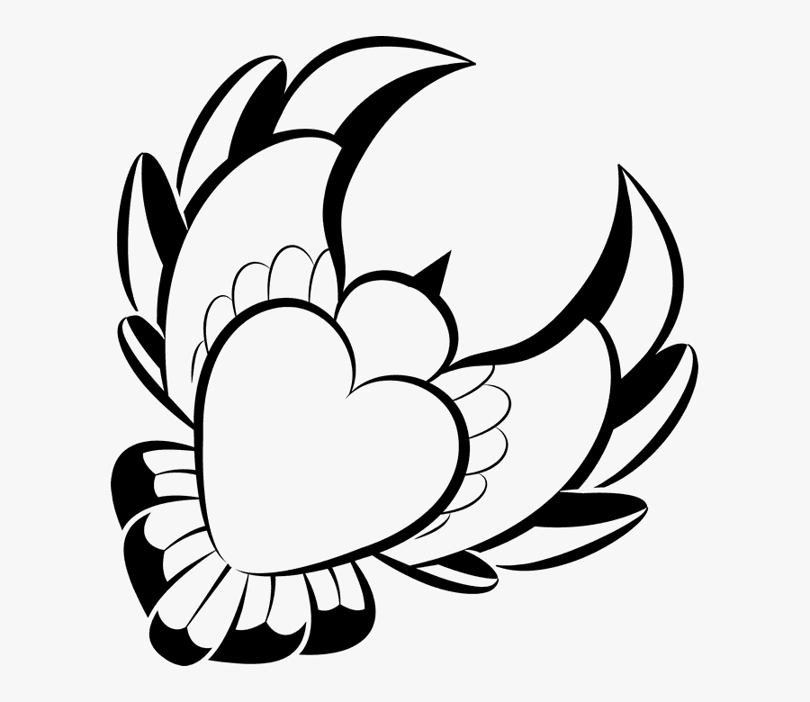 Dove With Heart Stamp - Illustration, Transparent Clipart