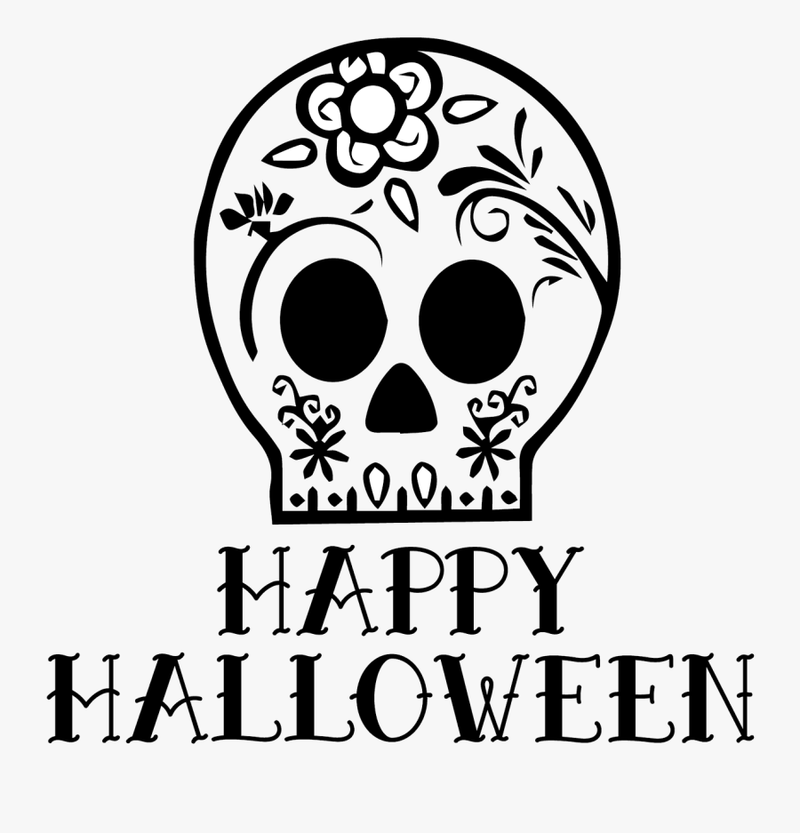 Skull Happy Halloween Stamp - Happy Halloween, Transparent Clipart