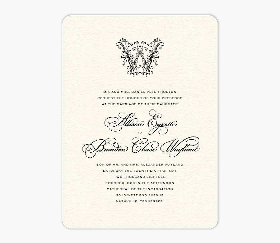 Clip Art Mongram Wedding Invitations - Calligraphy, Transparent Clipart