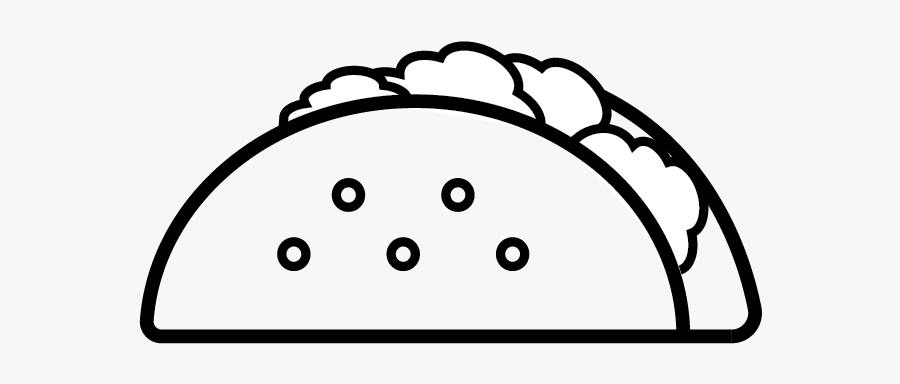 Black And White Free Taco Clipart, Transparent Clipart