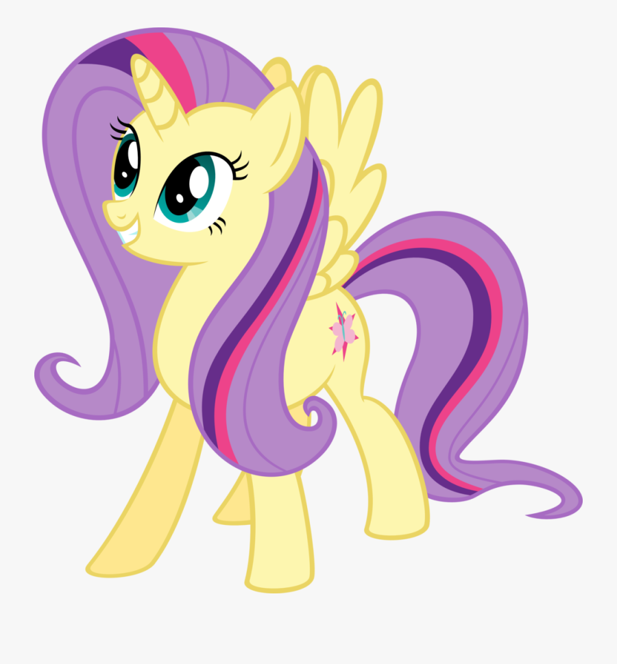 Twilight Sparkle And Fluttershy Fusion, Transparent Clipart