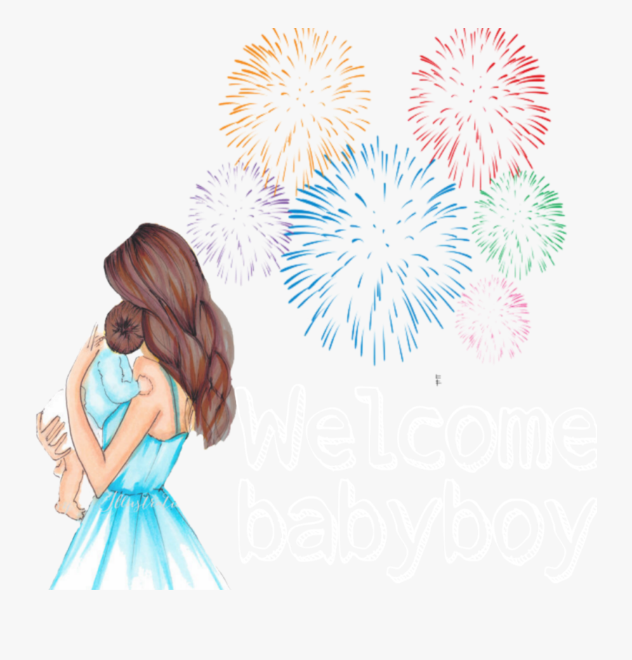 #baby #babyboy #boy #born - Fireworks On White Background, Transparent Clipart