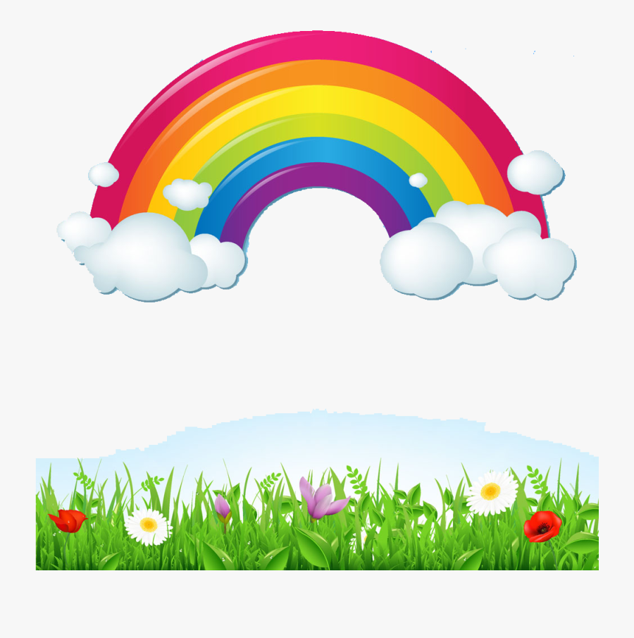 Rainbow Cloud Euclidean Vector Sky Illustration - Colours Of Rainbow Drawing, Transparent Clipart