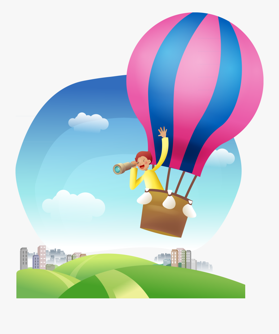 Hot Air Balloon Cartoon Illustration - Hot Balloon Cartoon Png, Transparent Clipart