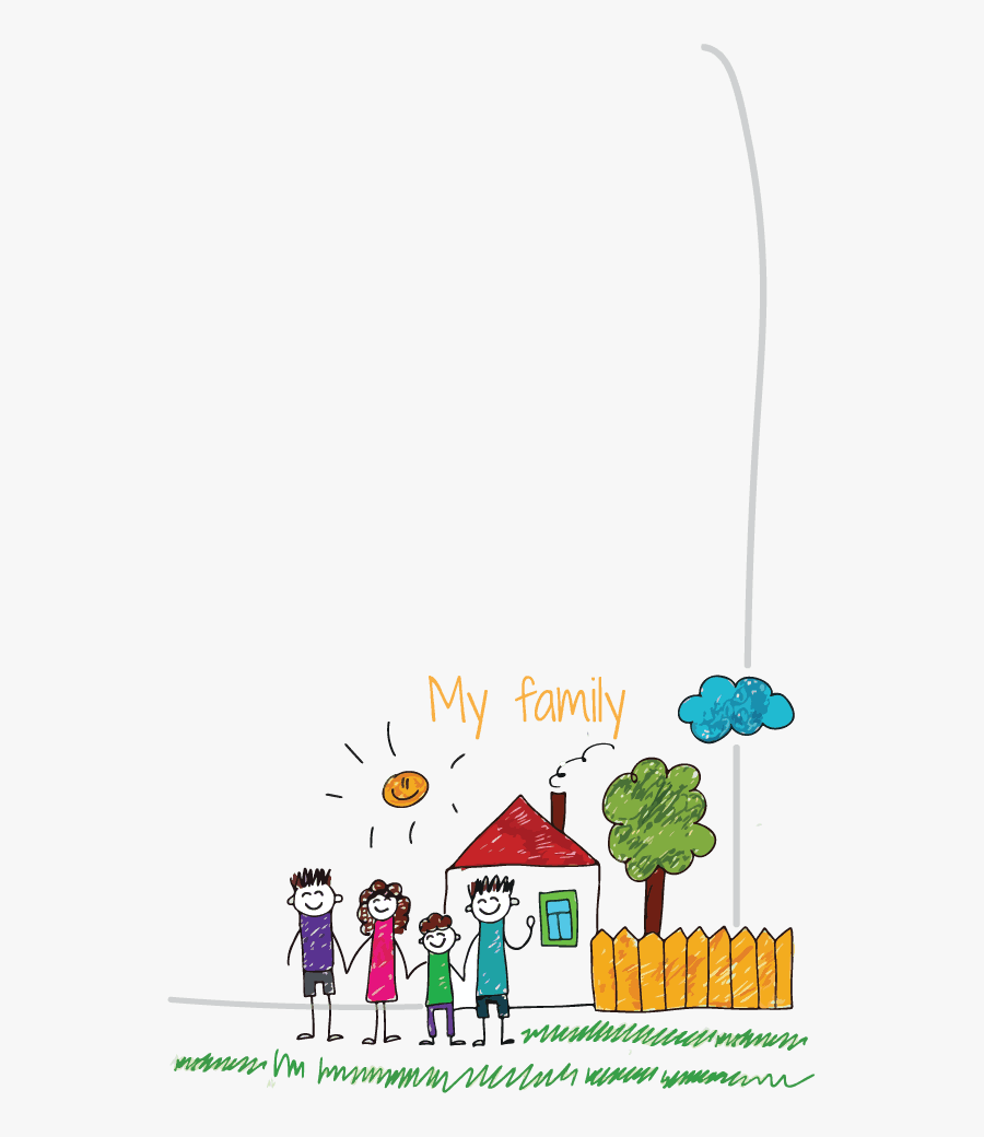 Clipart Drawing My Happy Family Home, Transparent Clipart