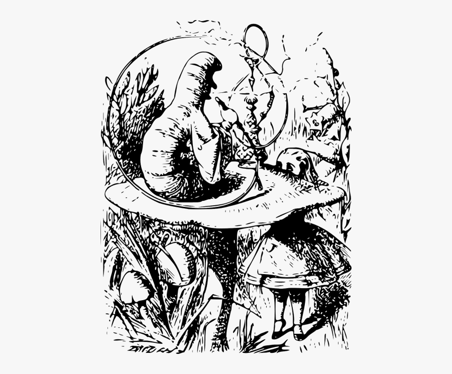 Alice In Wonderland Talking Caterpilla - Alice In Wonderland Caterpillar Original, Transparent Clipart