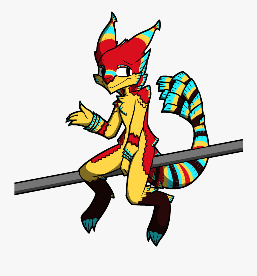 Pinata Sergal Sitting On A Beam - Cartoon, Transparent Clipart