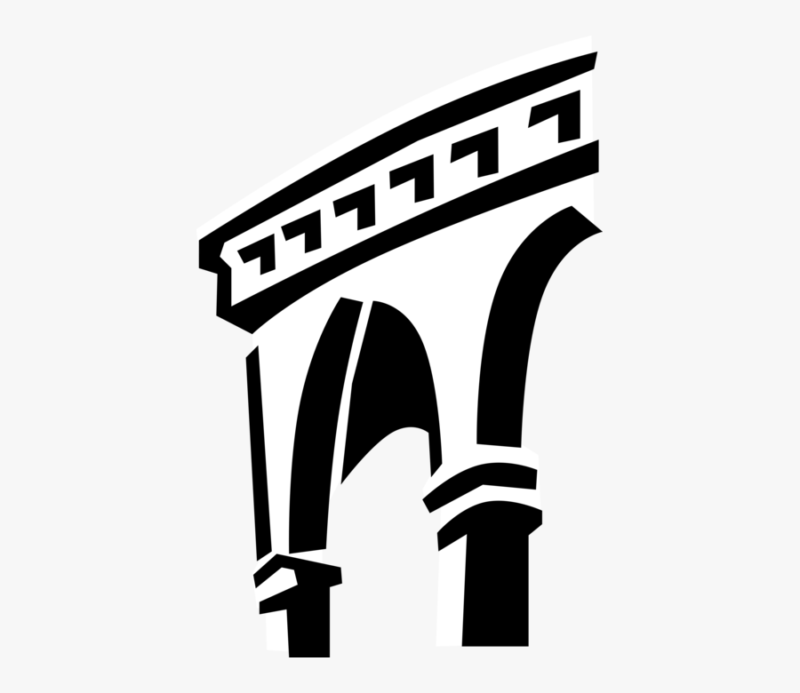 Vector Illustration Of Roman Aqueduct Bridge To Convey - Vector Graphics, Transparent Clipart
