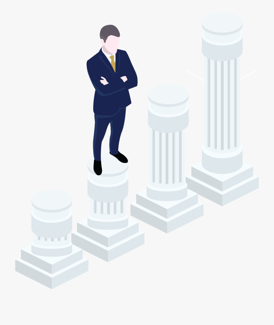 Man Standing On Pillar, Transparent Clipart