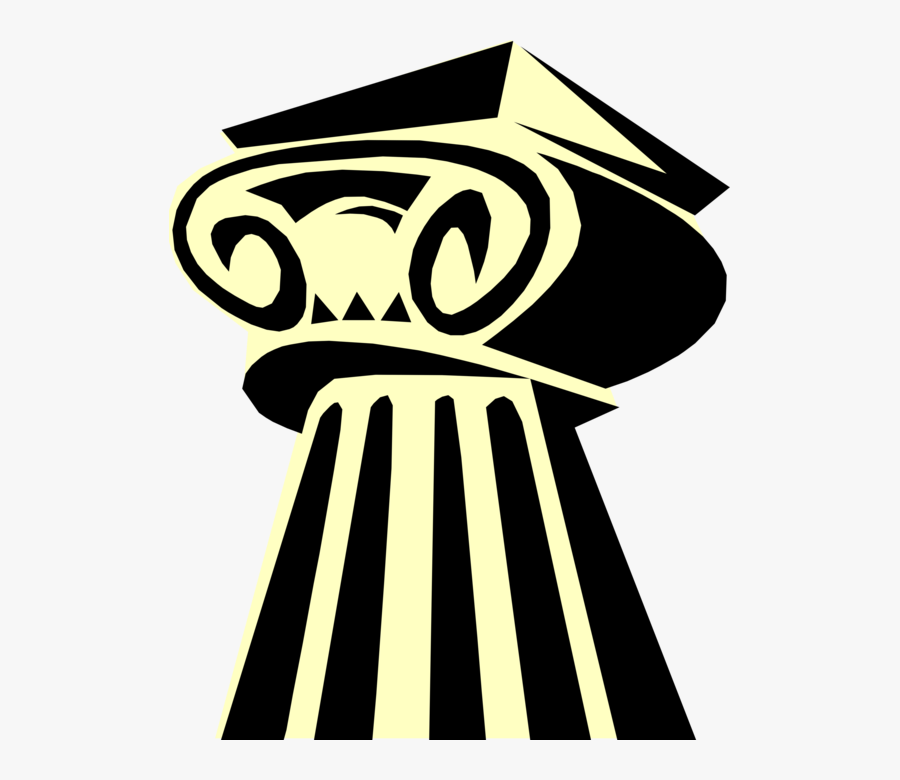 Vector Illustration Of Classic Architecture Ionic Order, Transparent Clipart