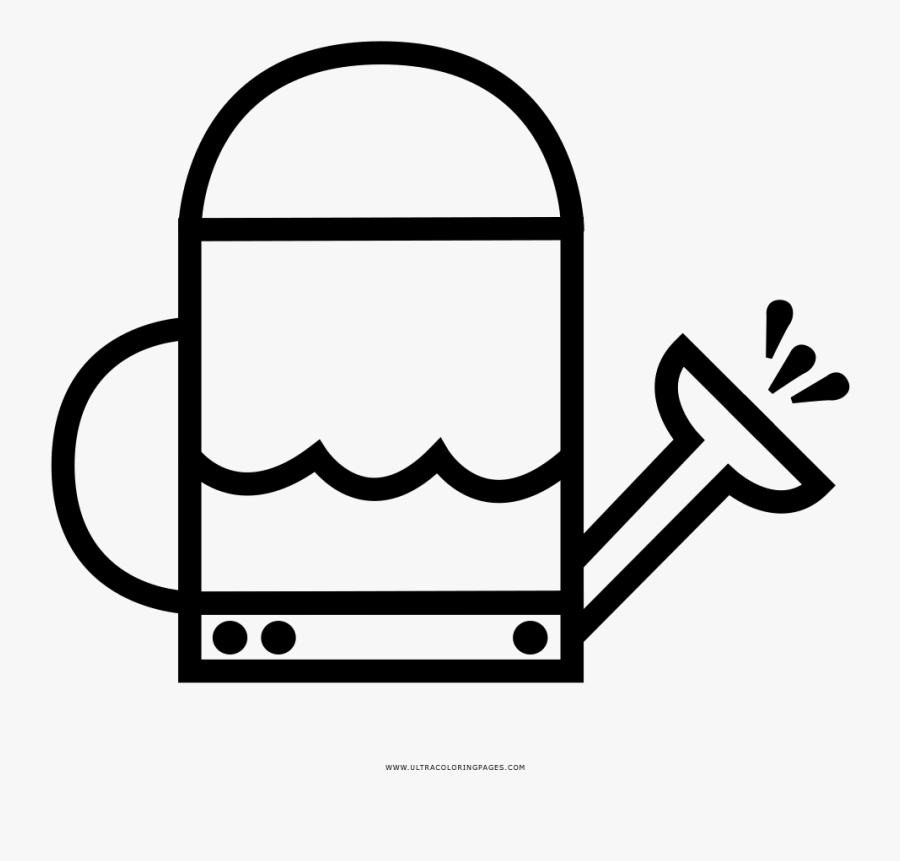 Watering Can Coloring Page, Transparent Clipart