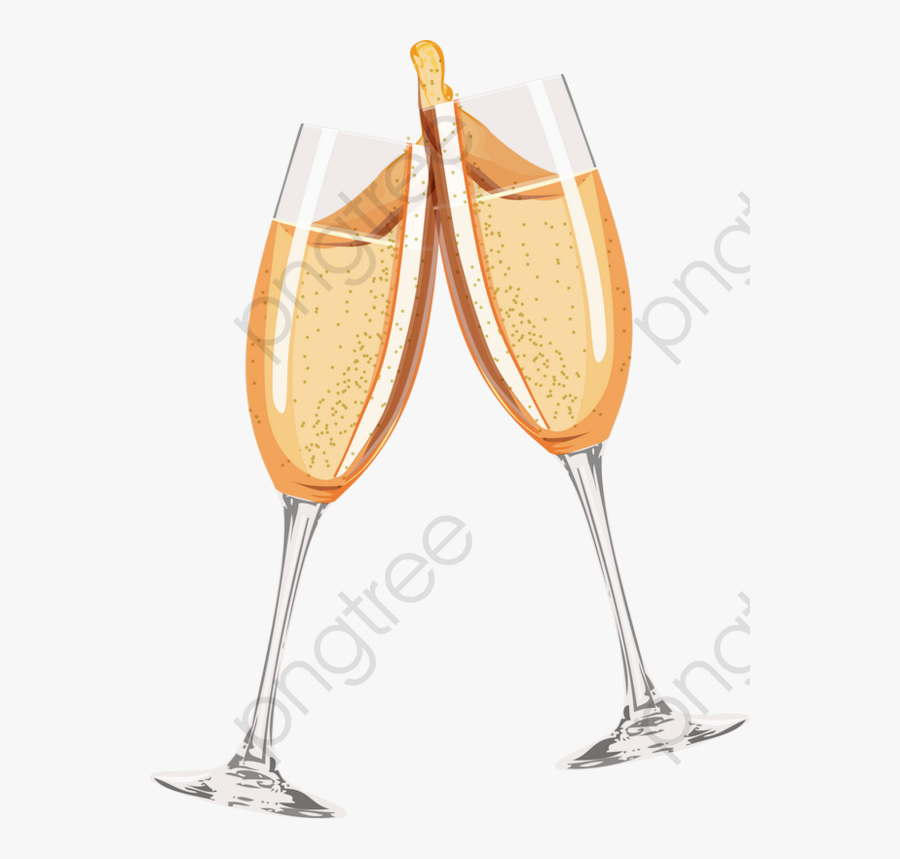 Champagne Golden Image And - Wine Glass Champagne Cheers, Transparent Clipart
