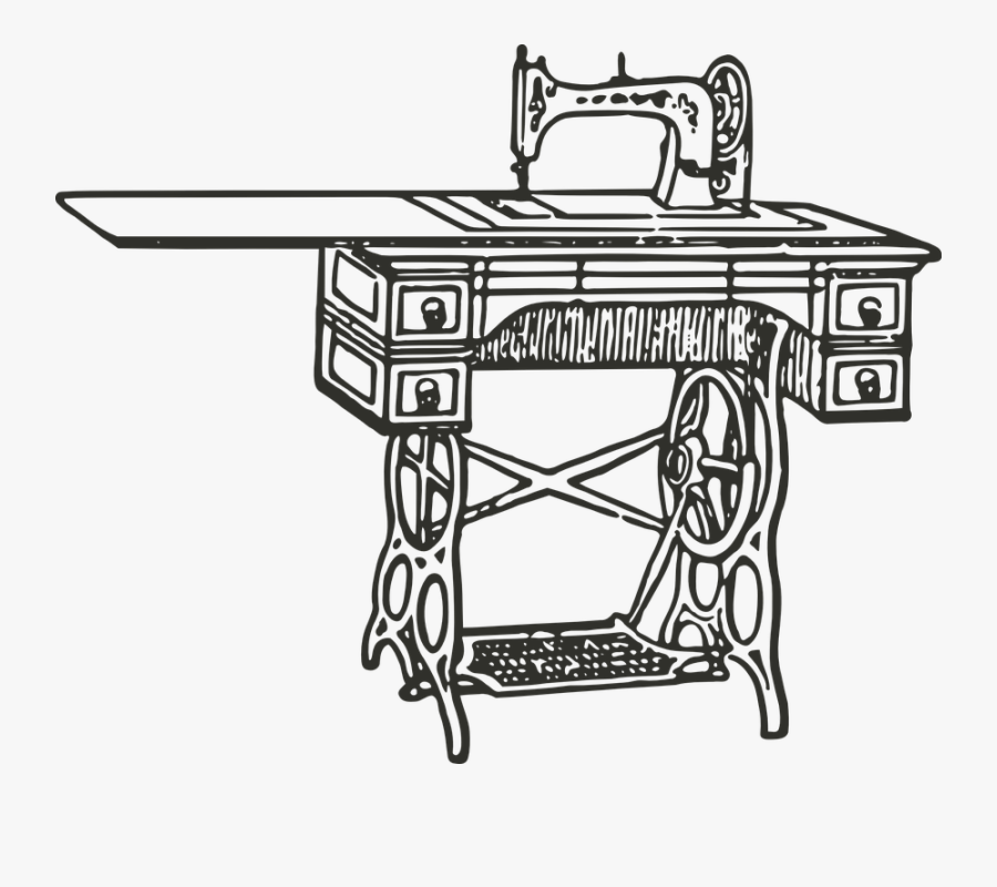 Old Sewing Machine Png, Transparent Clipart