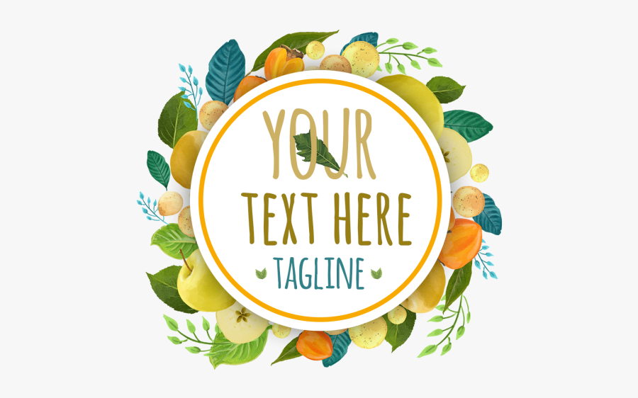 Fruit Wreath Badge Decorative - Frutas Tropicais Png, Transparent Clipart