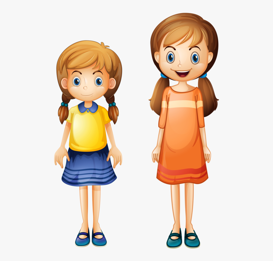 Cartoon Pic Of Sisters, Transparent Clipart