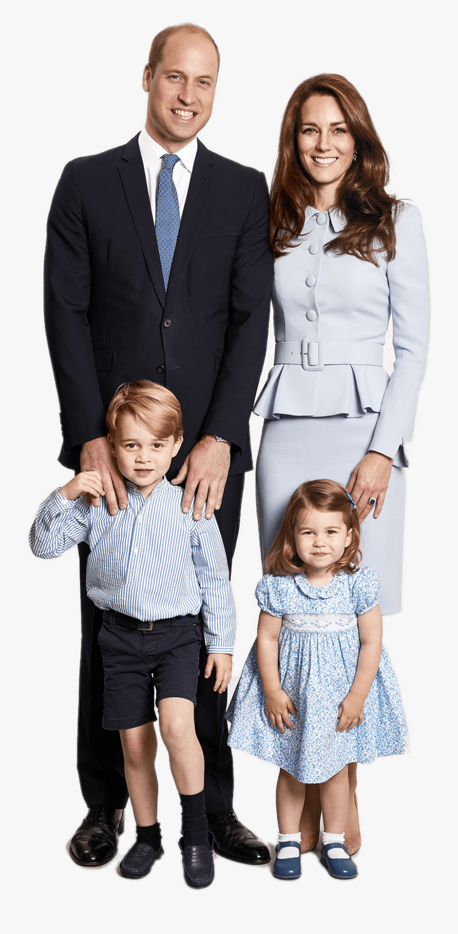 Prince William And Catherine Family Photo - Royal Family 2017 Christmas, Transparent Clipart