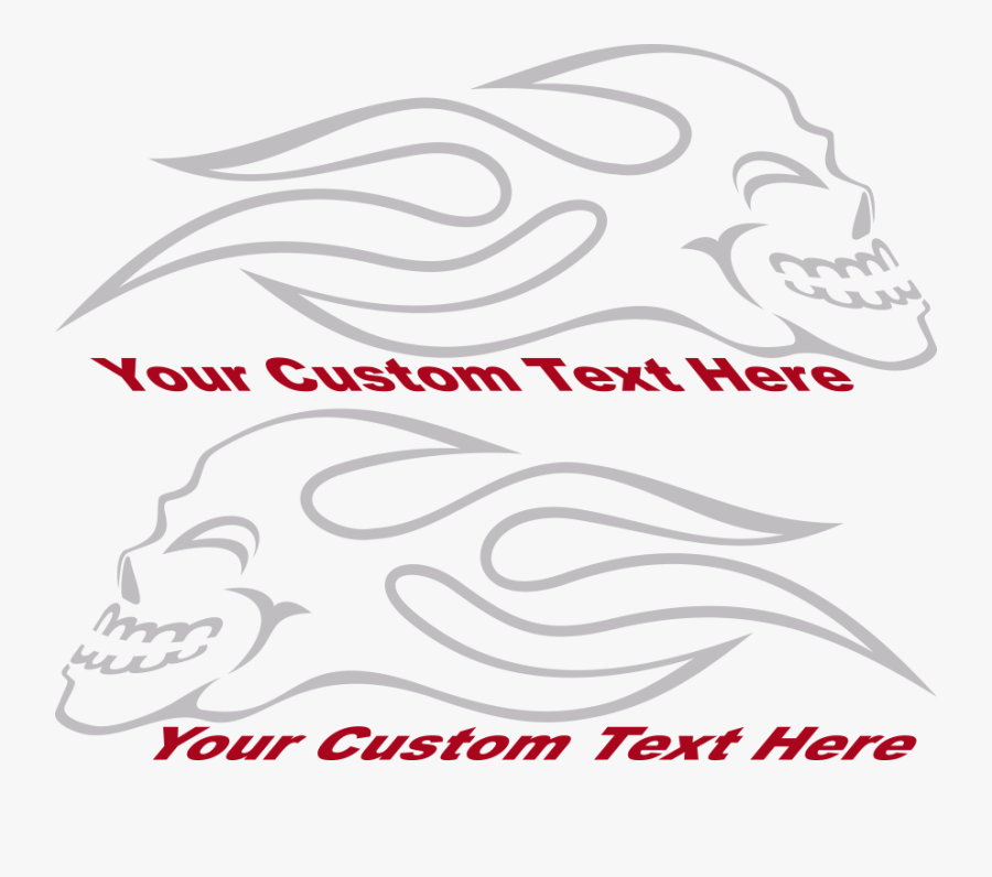 Motorcycle Flaming Skull Fs11 Gas Tank Decals Design, Transparent Clipart