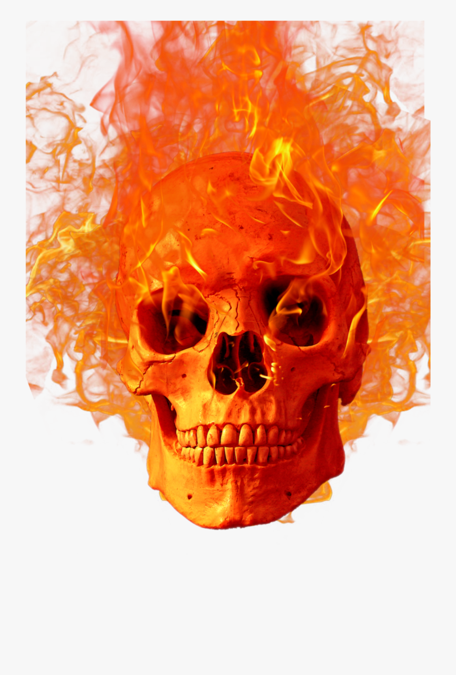 #mq #skull #fire #fireflames #flames - Skull With Flames Png, Transparent Clipart