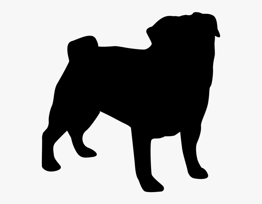 Pug Silhouette Png - Transparent Pug Puppy Silhouette, Transparent Clipart