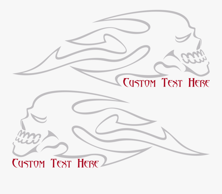 Motorcycle Flaming Skull Fs10 Gas Tank Decals Design, Transparent Clipart