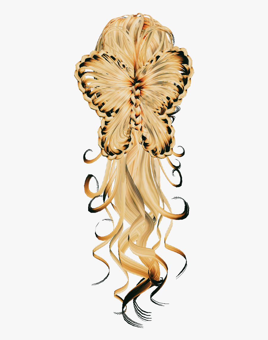 #hair #blonde#ginger #back #butterfly #braid #woman - Illustration, Transparent Clipart