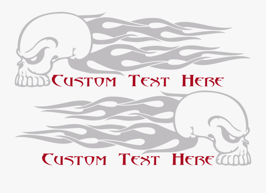 Motorcycle Flaming Skull Fs6 Gas Tank Decals Design - Graphic Design, Transparent Clipart