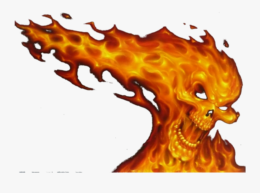 Skulls Transparent Fire - Fire With Skull Transparent, Transparent Clipart