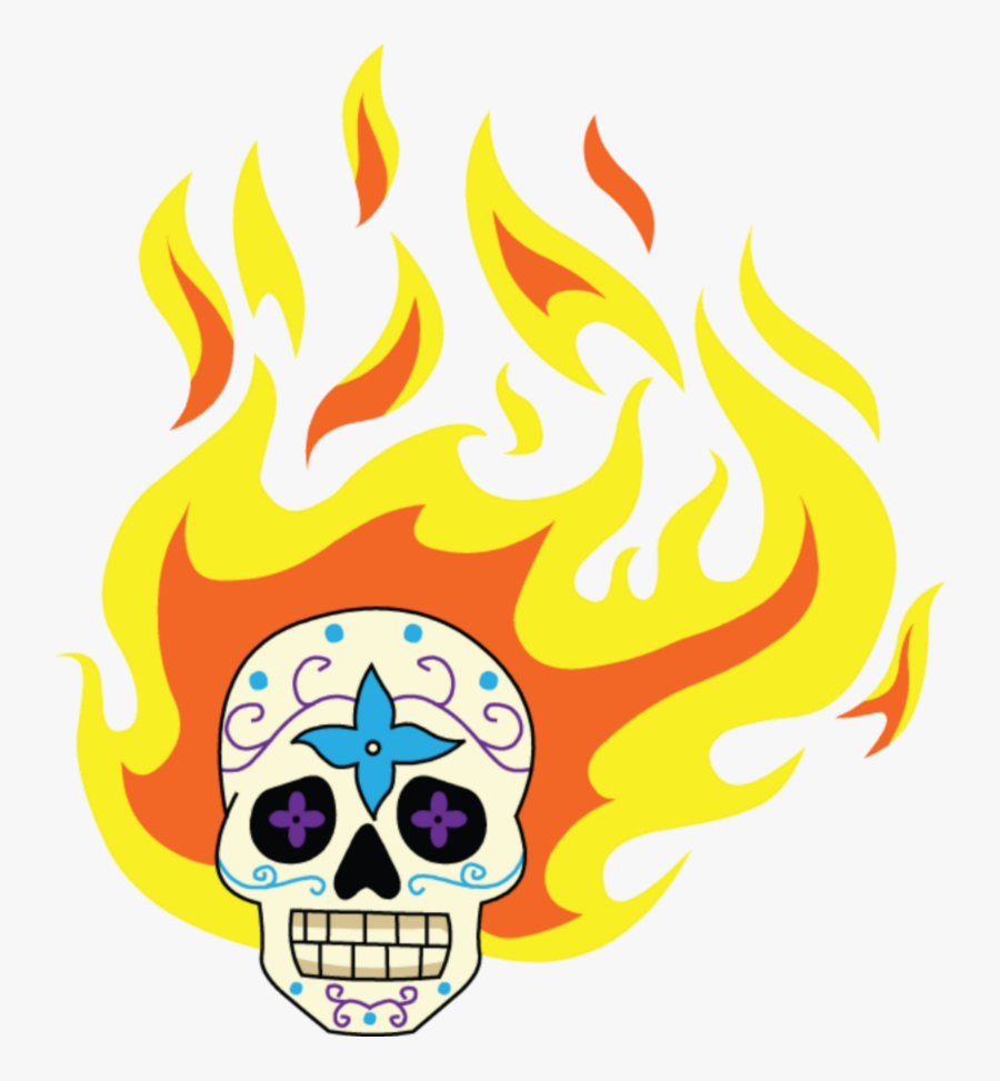 Flaming Skull Clipart, Transparent Clipart