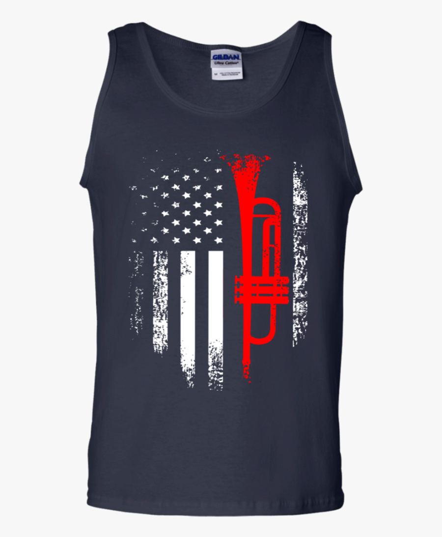 Vintage Usa Red White Trumpet American Flag - Active Tank, Transparent Clipart